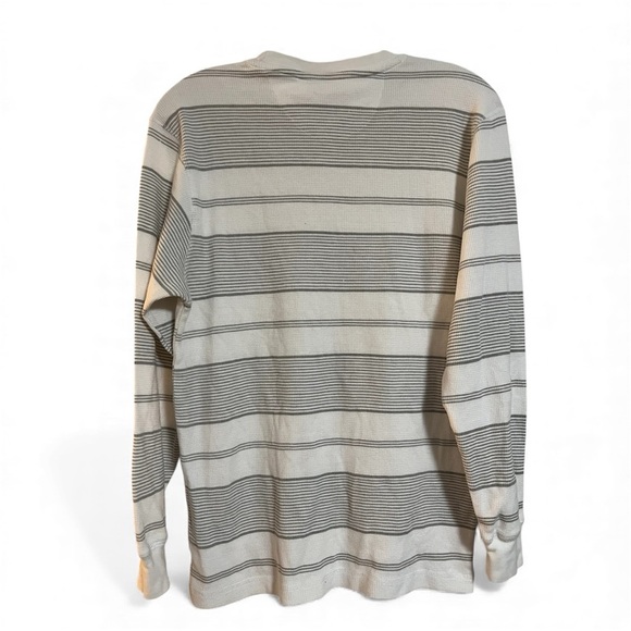 Galaxy by Harvic Men's Cream and Gray Striped Shirt - Picture 2 of 2